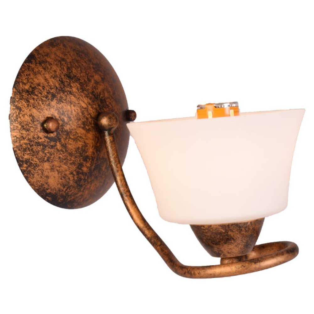 Wall Light Rustic Colour with White Glass Shade, E14-Starry Night