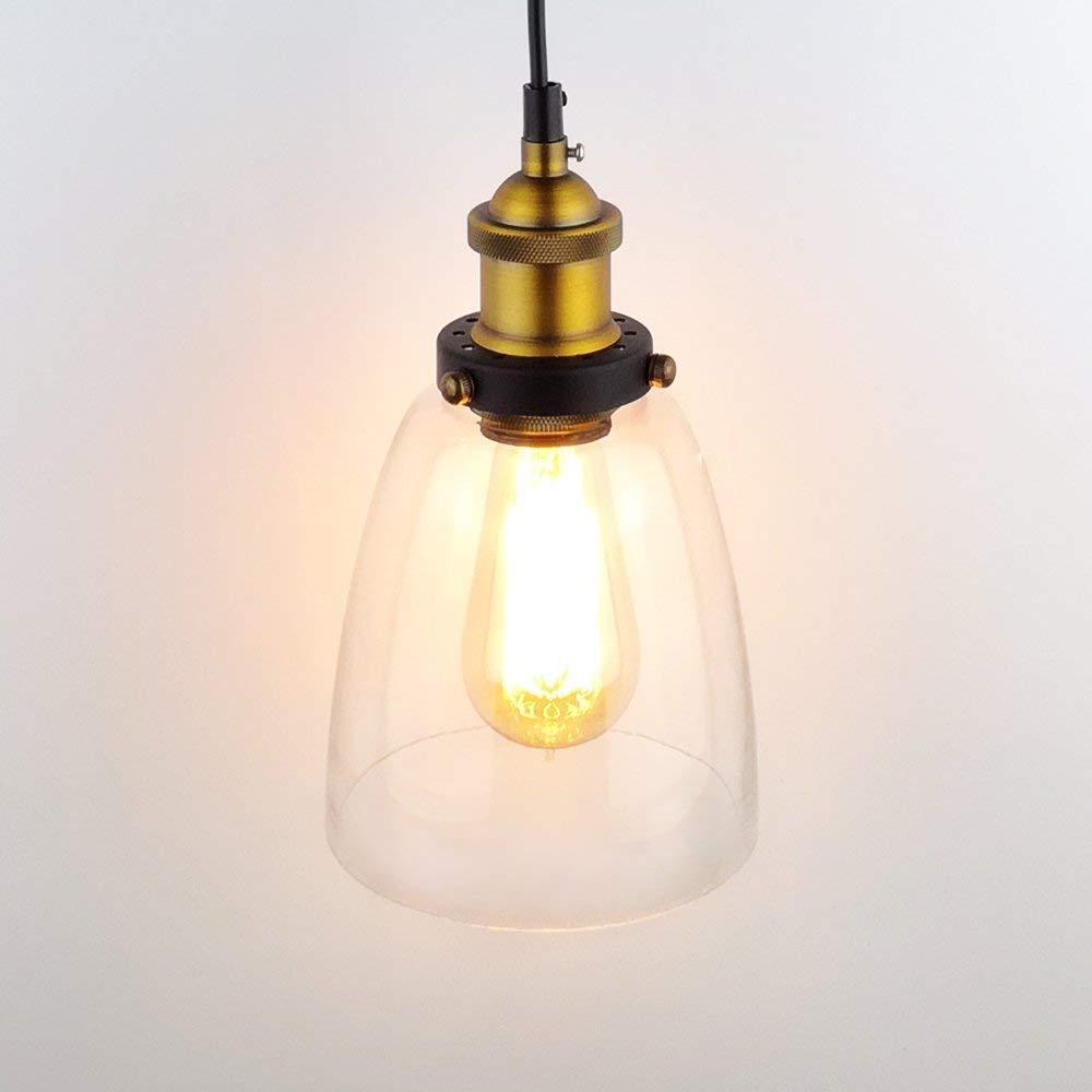 Bronze Metal Pendant Light with Glass Shade-Starry Night