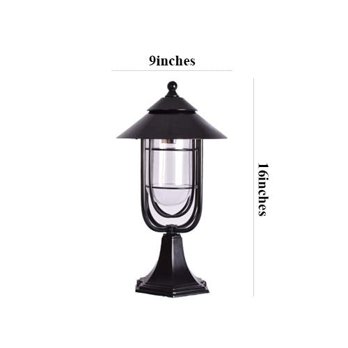 Outdoor Post Pillar Lantern Light E27, Black-Starry Night