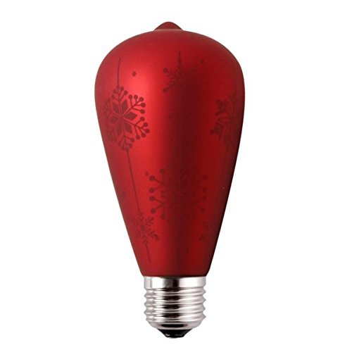 Red Decorative LED Bulb with Christmas Snowflakes Print-Starry Night