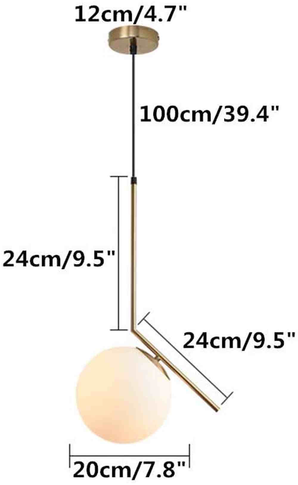 Modern 1-Light Glass Globe Pendant