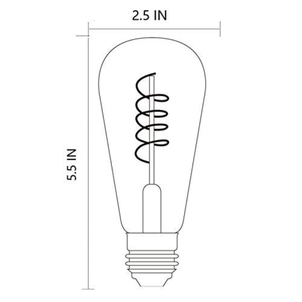 Spiral LED Filament Bulb ST64 Gold Tinted Glass 4 watt-Starry Night