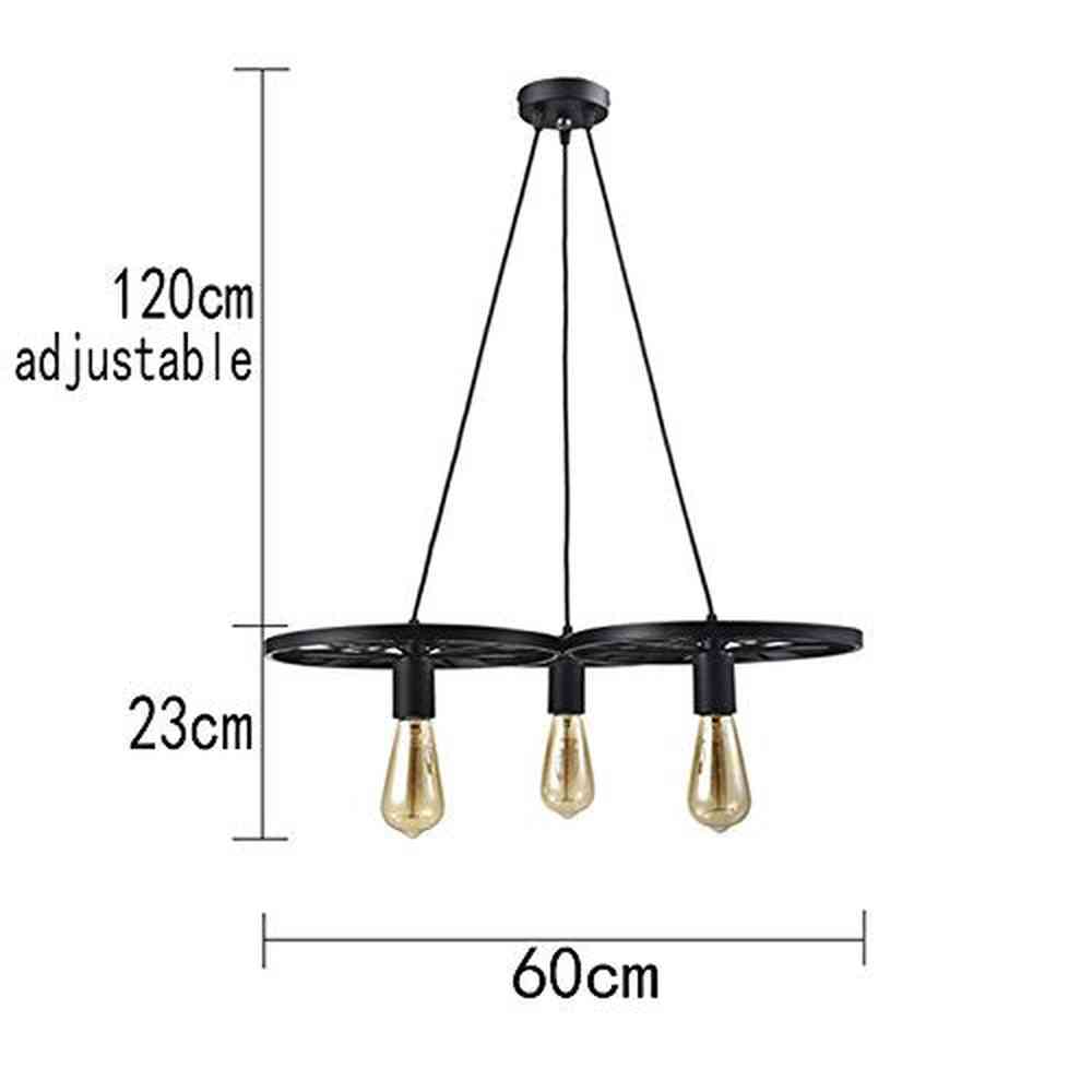 3 Wheel Loft Retro Restaurant Bar Pendant Light, Black-Starry Night