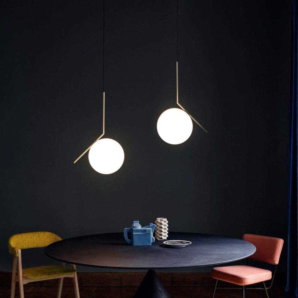 Modern 1-Light Glass Globe Pendant