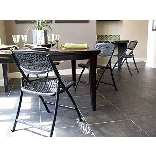 Black Mesh Folding Chair Pack of 1-Starry Night