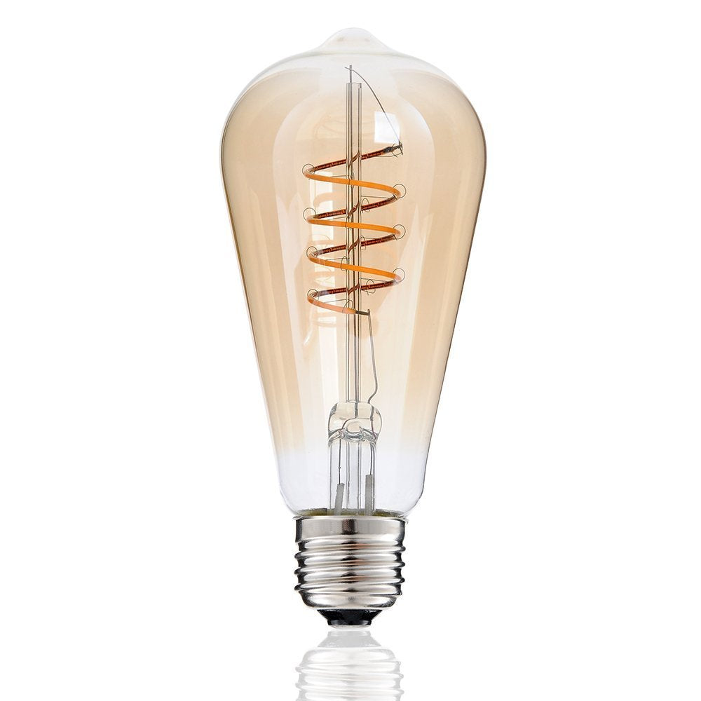 Spiral LED Filament Bulb ST64 Gold Tinted Glass 4 watt-Starry Night
