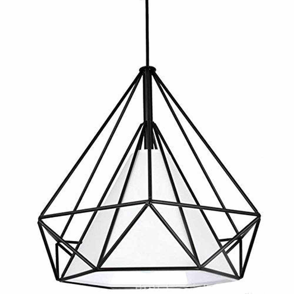 Diamond Shape Black Pendant Light with White Shade-Starry Night