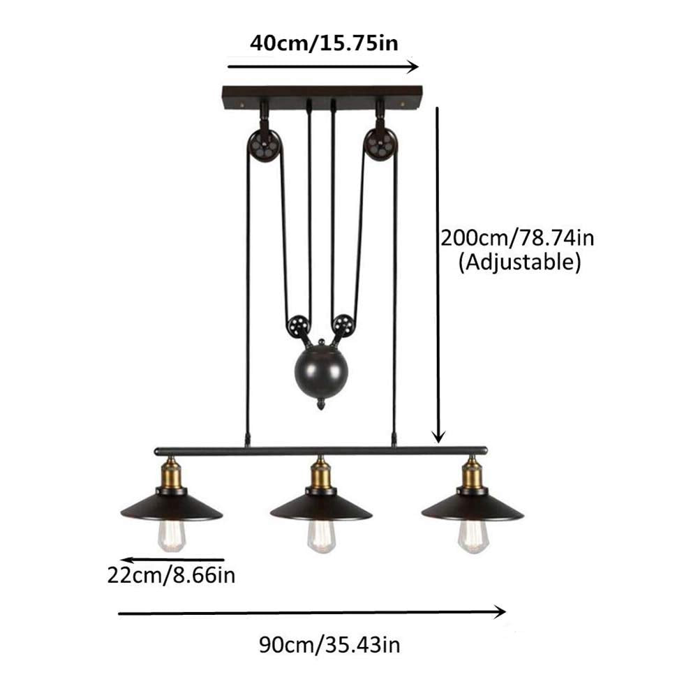 Retro Pendant Retractable Chandelier Light Adjustable Lamp 3 Head-Starry Night