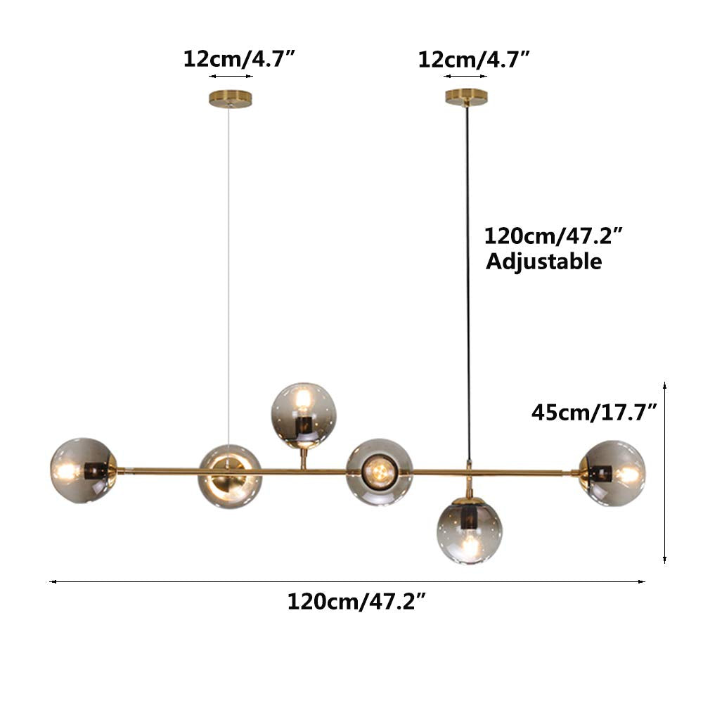 Modern Chandelier Golden 6 Light-Starry Night