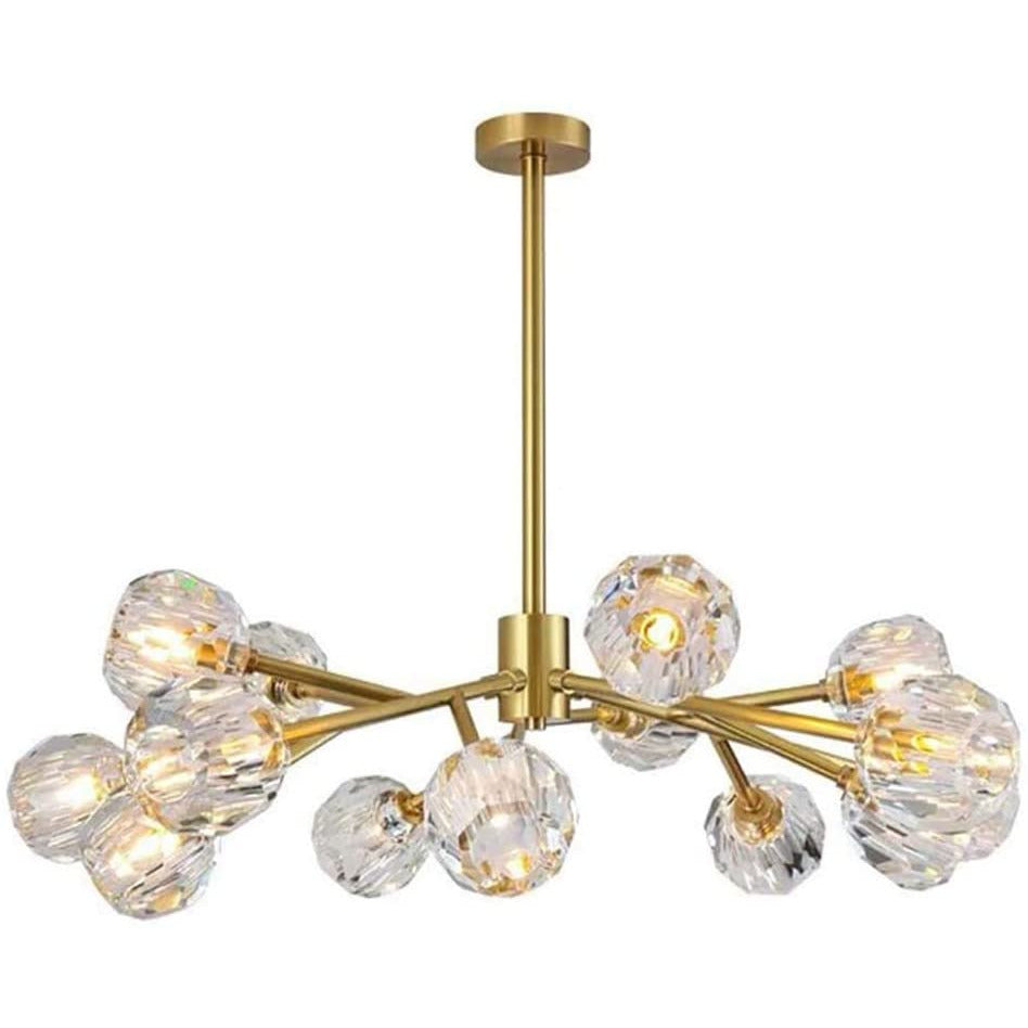Gold Modern Crystal Sputnik Chandelier, 15 Light-Starry Night