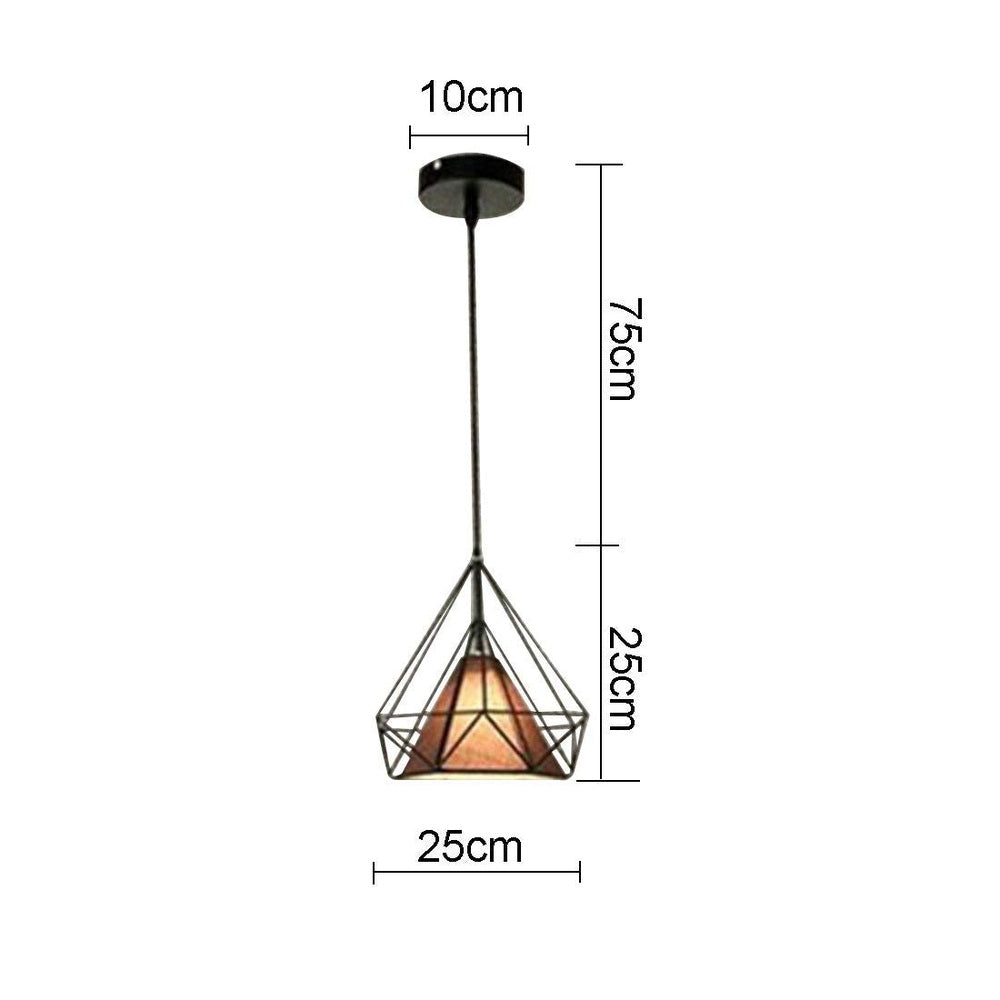 Diamond Shape Black Pendant Light with Brown Shade-Starry Night