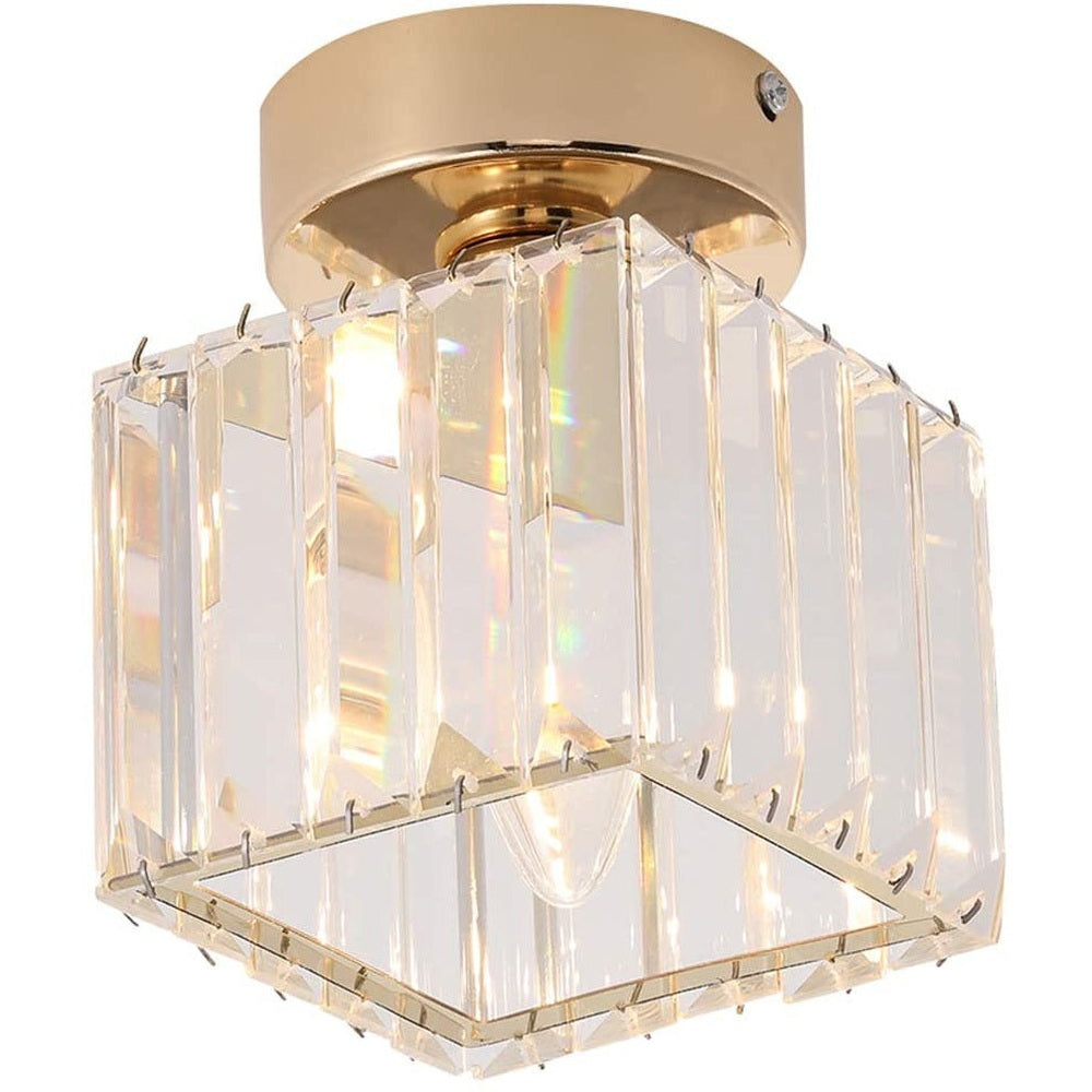 Modern Crystal Ceiling Light Fixture, Square-Starry Night