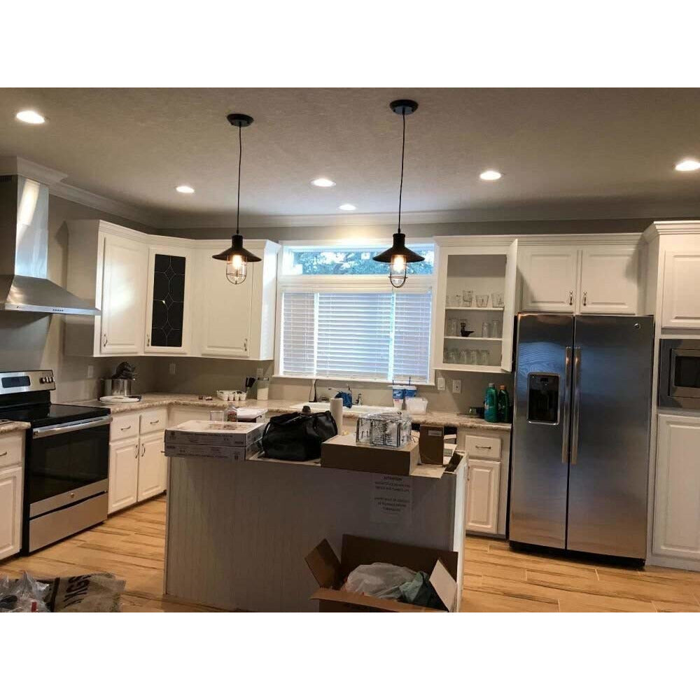 Pendant Light with Cage Lamp Shade-Starry Night