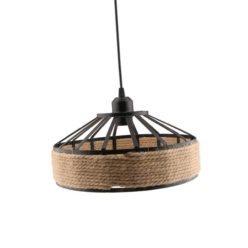 E27 Base Manila Rope Twined Pendant Lampshade Frame Iron Wire Ceiling Chandelier Hanging Lightshade-Starry Night