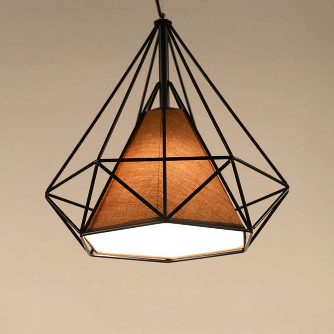 Modern Diamond Shape Pendant Light with Brown Shade Starry Night