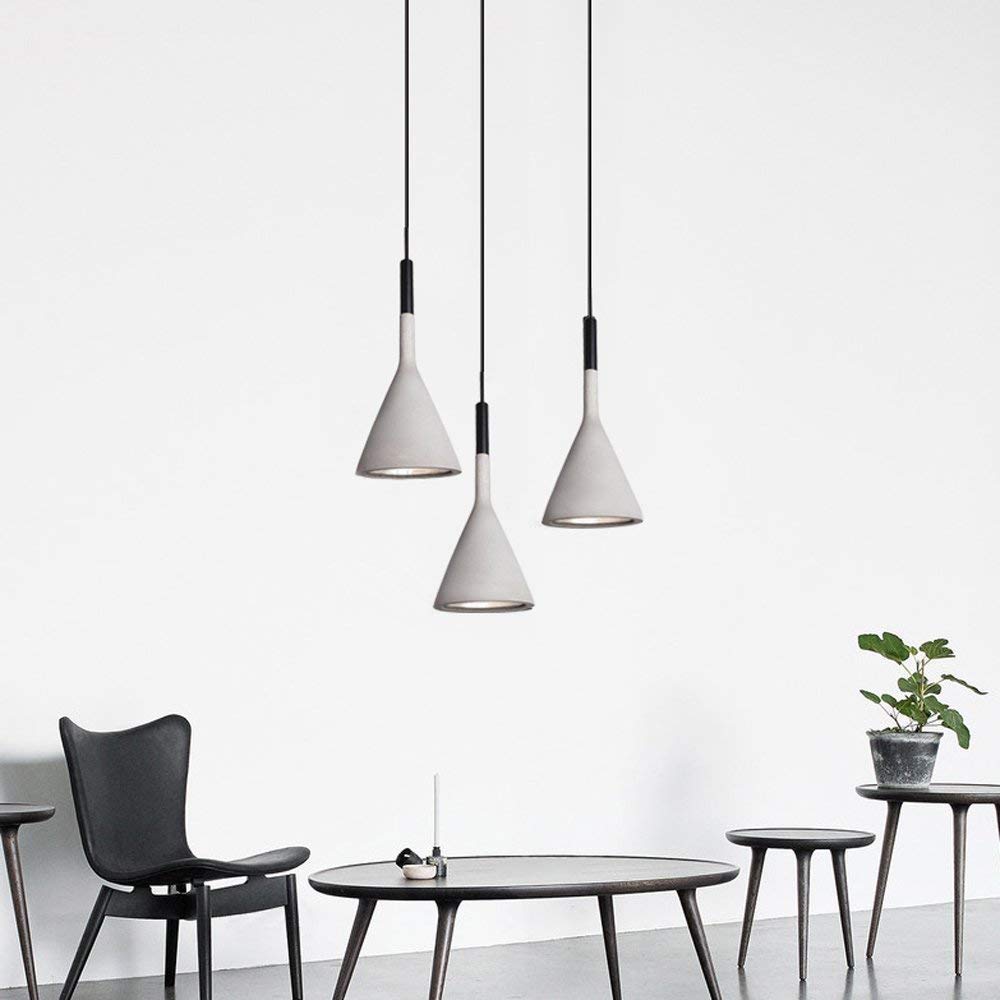 Concrete Ceiling Pendant Lamp Light of Nordic Art (Grey Color)-Starry Night
