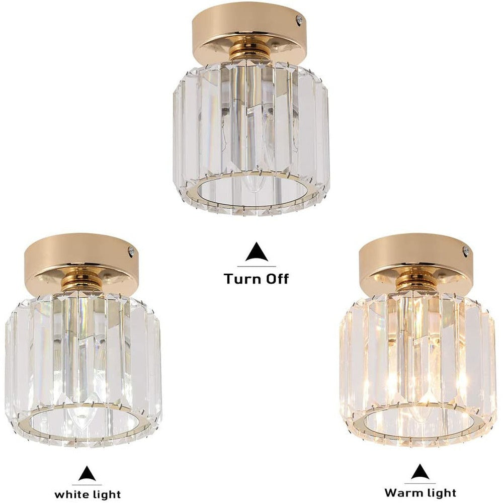 Modern Crystal Ceiling Light Fixture, Round-Starry Night