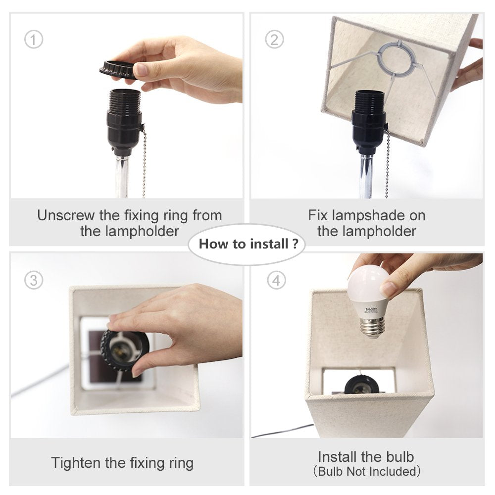 Brown Table Bedside Lamp with On/Off Switch-Starry Night