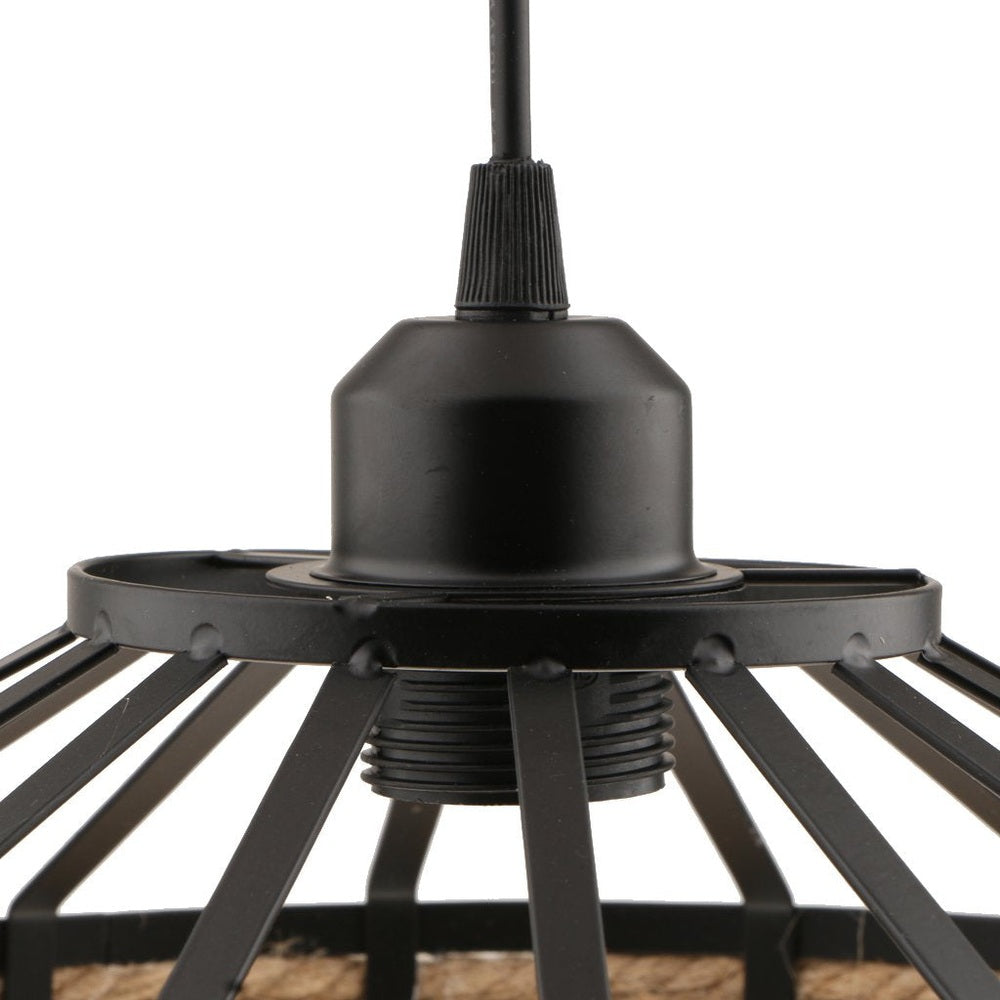 E27 Base Manila Rope Twined Pendant Lampshade Frame Iron Wire Ceiling Chandelier Hanging Lightshade-Starry Night