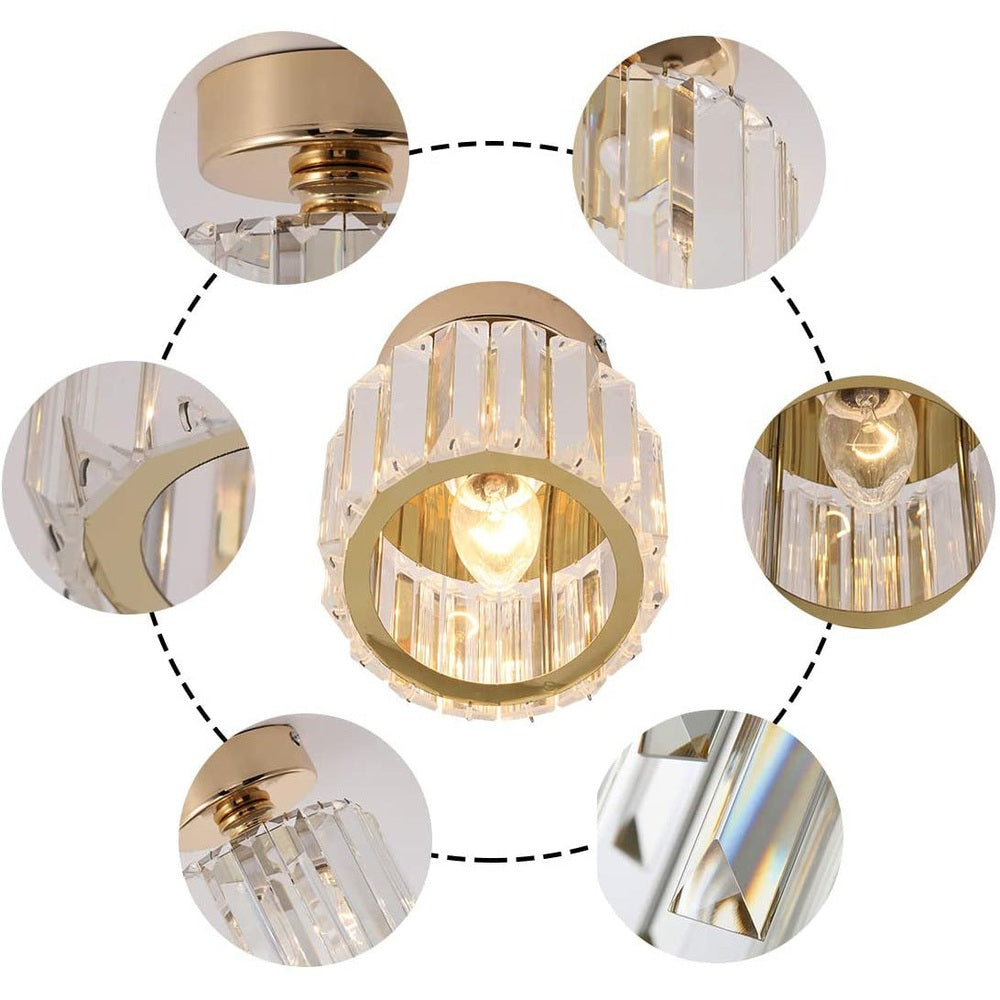 Modern Crystal Ceiling Light Fixture, Round-Starry Night