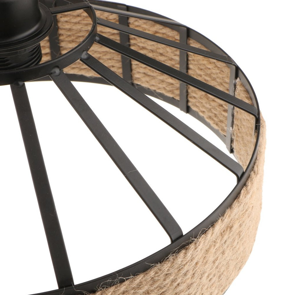 E27 Base Manila Rope Twined Pendant Lampshade Frame Iron Wire Ceiling Chandelier Hanging Lightshade-Starry Night