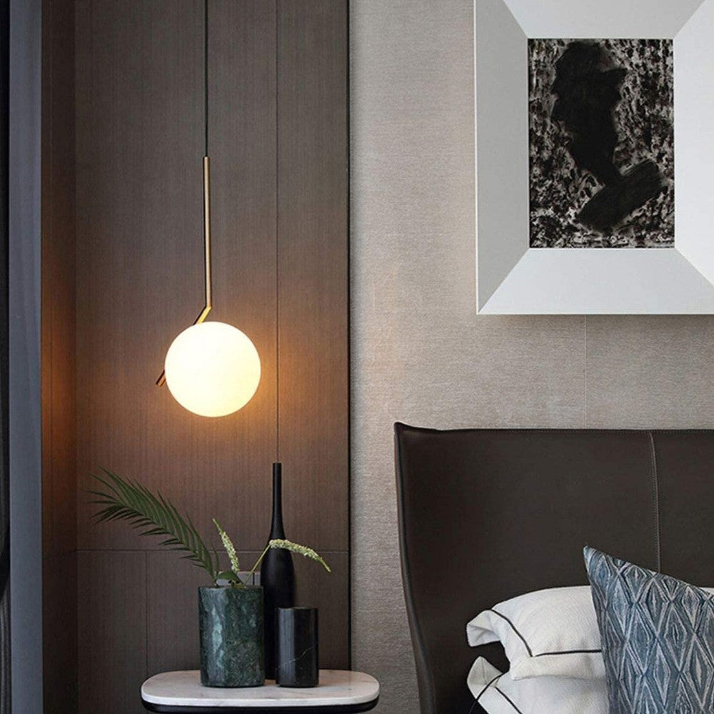 Modern 1-Light Glass Globe Pendant
