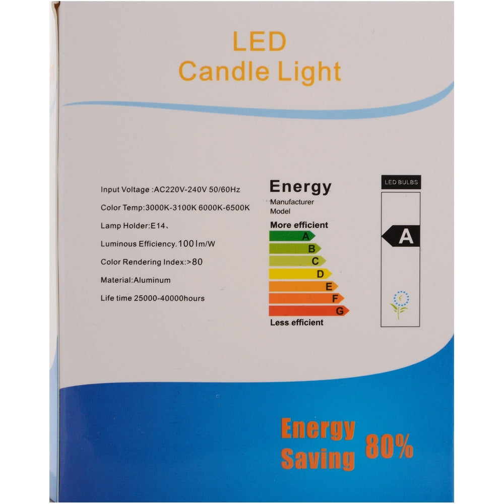 9 Watt E14 Warm White LED Bulb Non-Dimmable, Pack Of 2-Starry Night