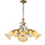 Bronze Chandelier with Yellow Glass, 5 Arms-Starry Night