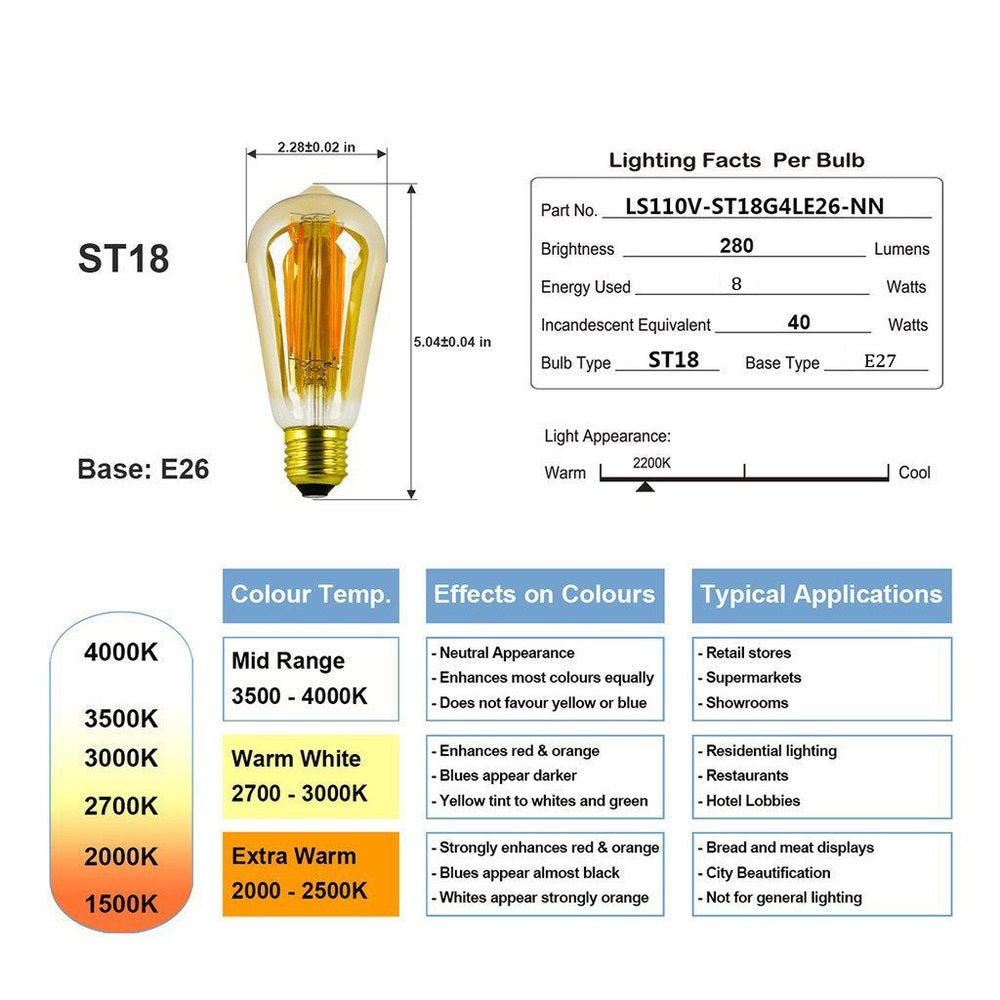 8 Watt LED Filament Edison Bulb-Starry Night