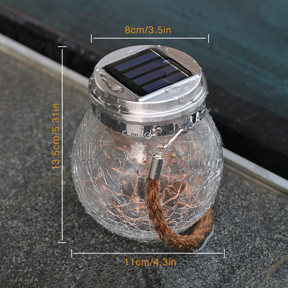 Outdoor Hanging Solar Jar Lights-Pack of 1 Jar-Starry Night