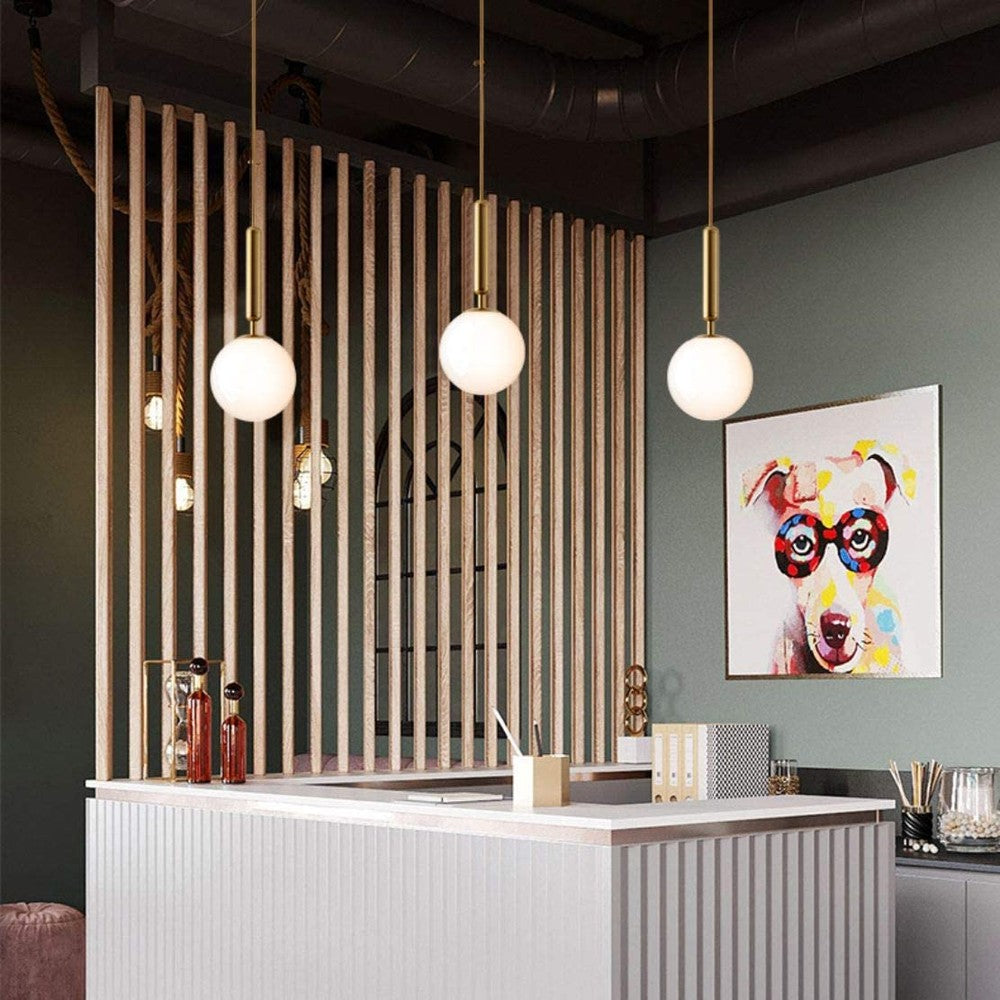 Glass Pendant Light 1-Light Metal Hanging Lamp-Starry Night