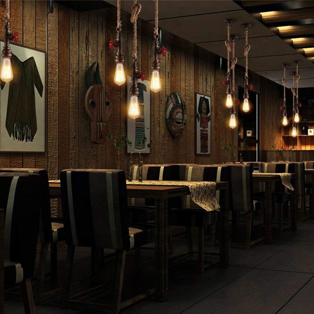 Vintage Hemp Rope E27 Pendant Light - Bronze-Starry Night