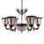 Silver Chandelier with 6 Glass Shades-Starry Night