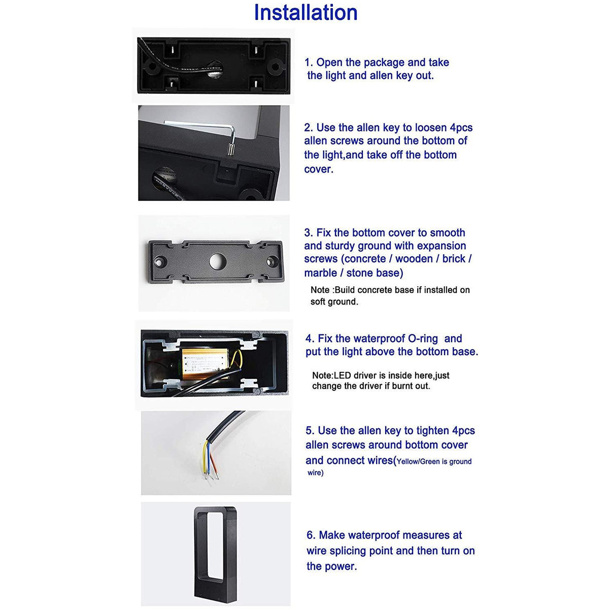 Outdoor LED Garden Post Light, 40 cm-Starry Night