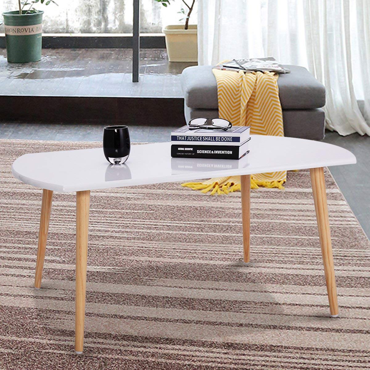 Coffee and Sofa Table with Solid Wood Legs-Starry Night