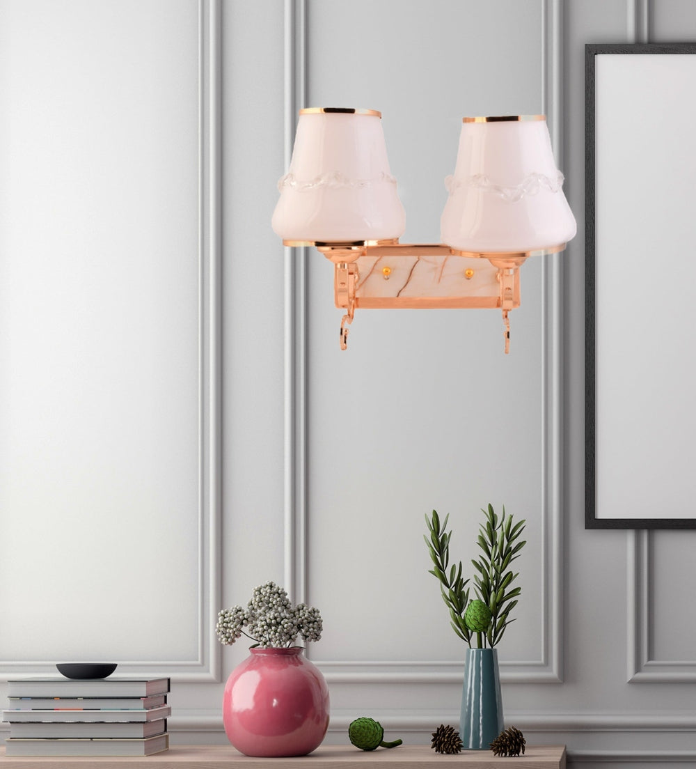 2 Lamp Wall Light Fixtures with Glass Shade,Gold Finish