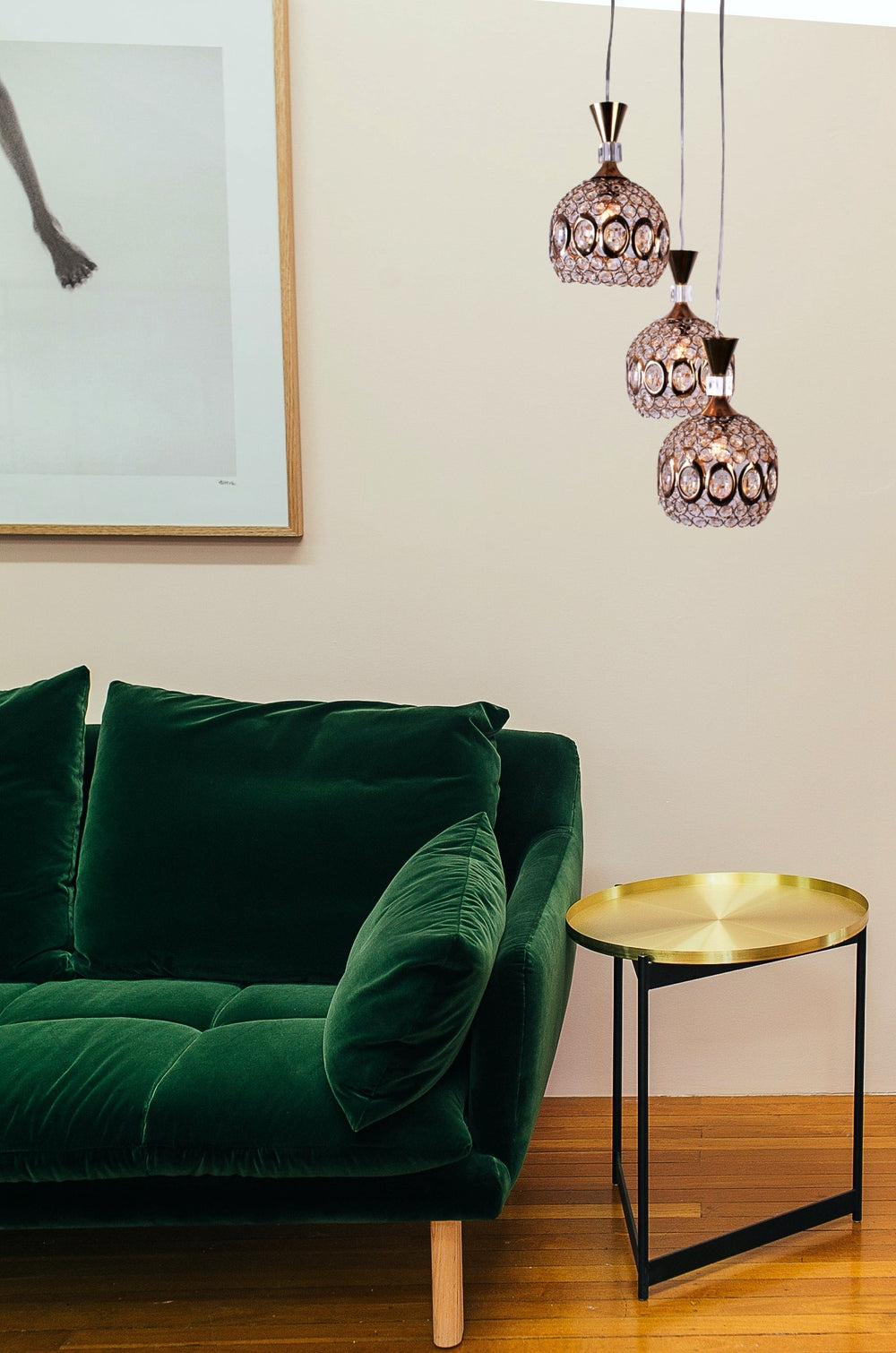 Superior Crystals Gold Pendant Light