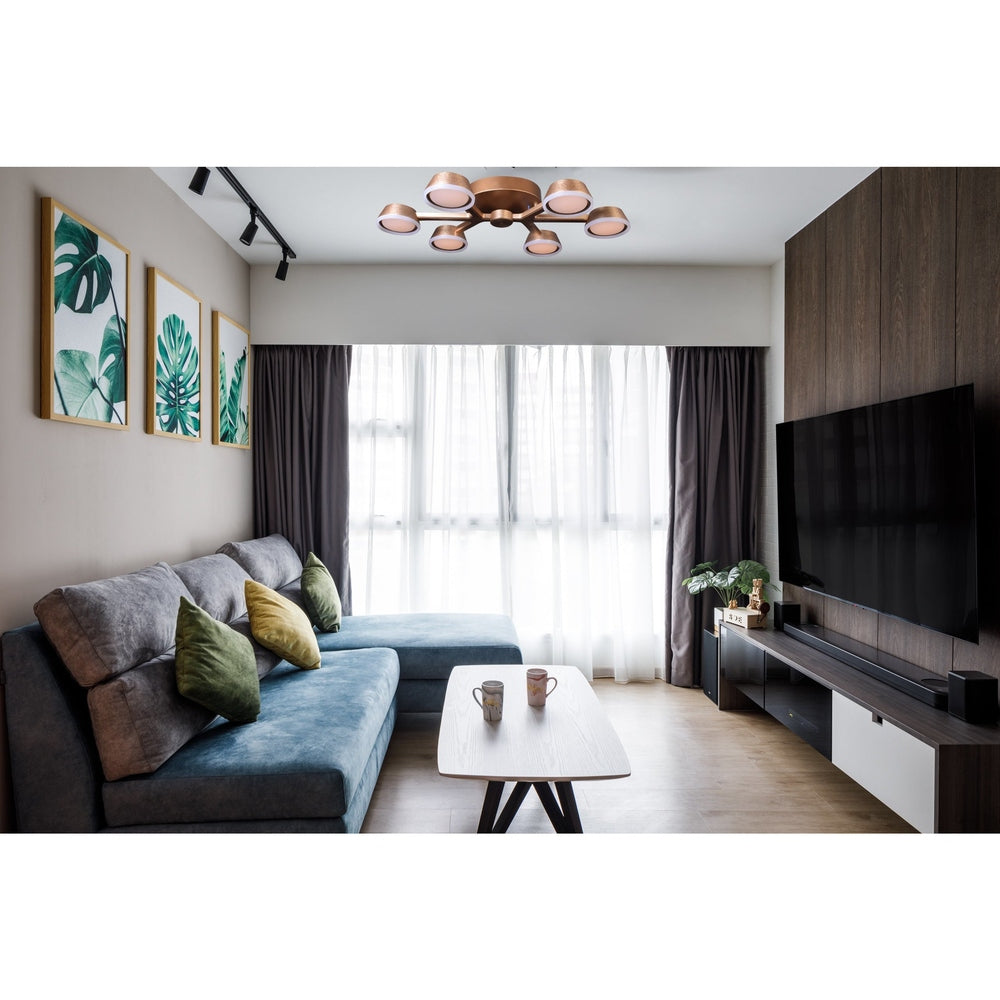 Modern Sleek Semi-Flush LED Ceiling Light-Starry Night