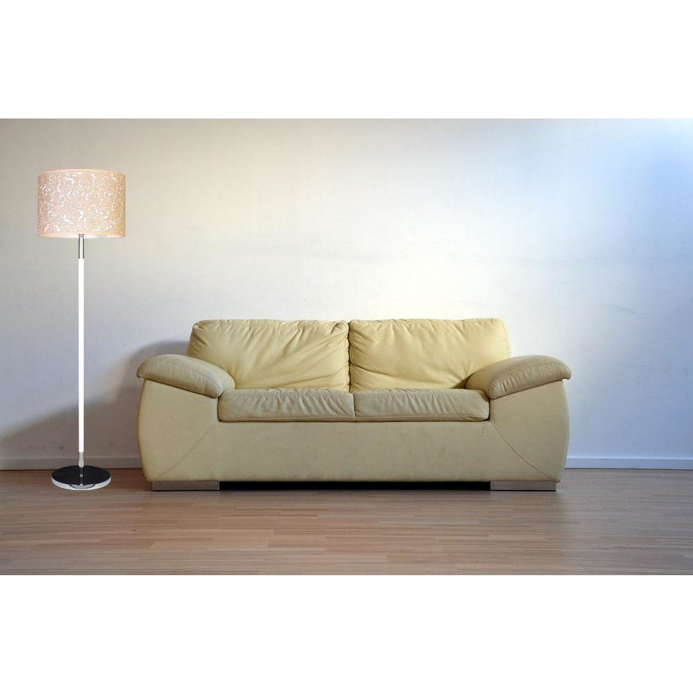 White Floor Lamp with Butterfly Design Shade-Starry Night