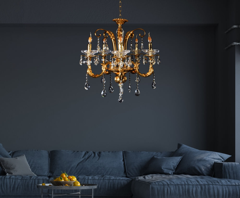 Gold Chandelier - 5 Lights