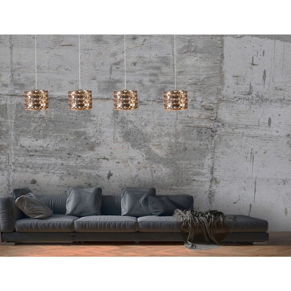 Gold With Crystals LED Pendant Light - 7 watts-Starry Night