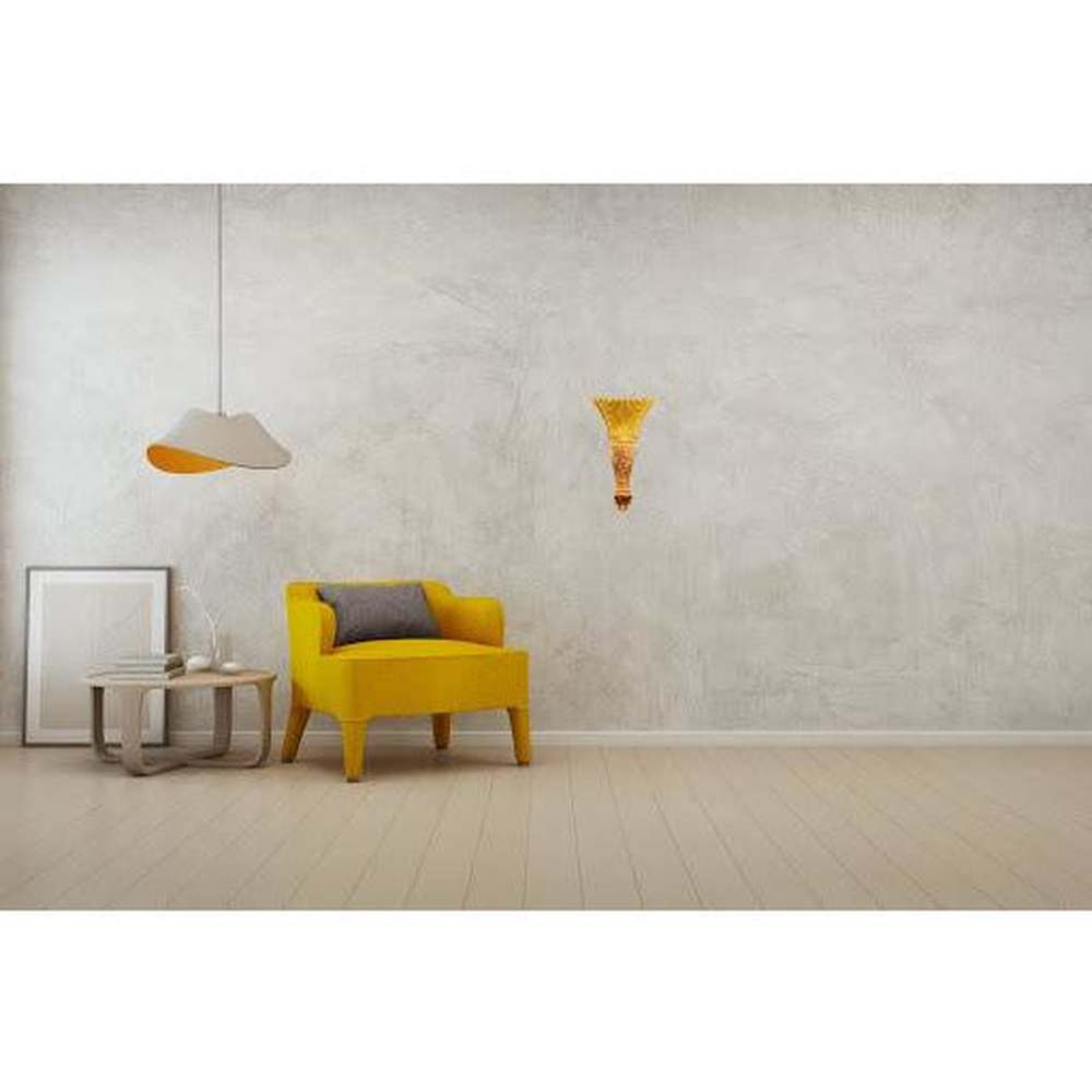 Gold Wall Light With Yellow Glass-Starry Night