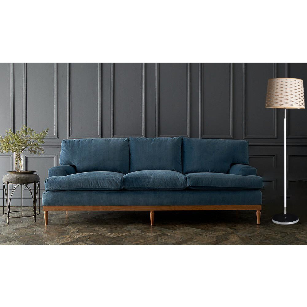 White Floor Lamp with Diamond Cut Shade-Starry Night