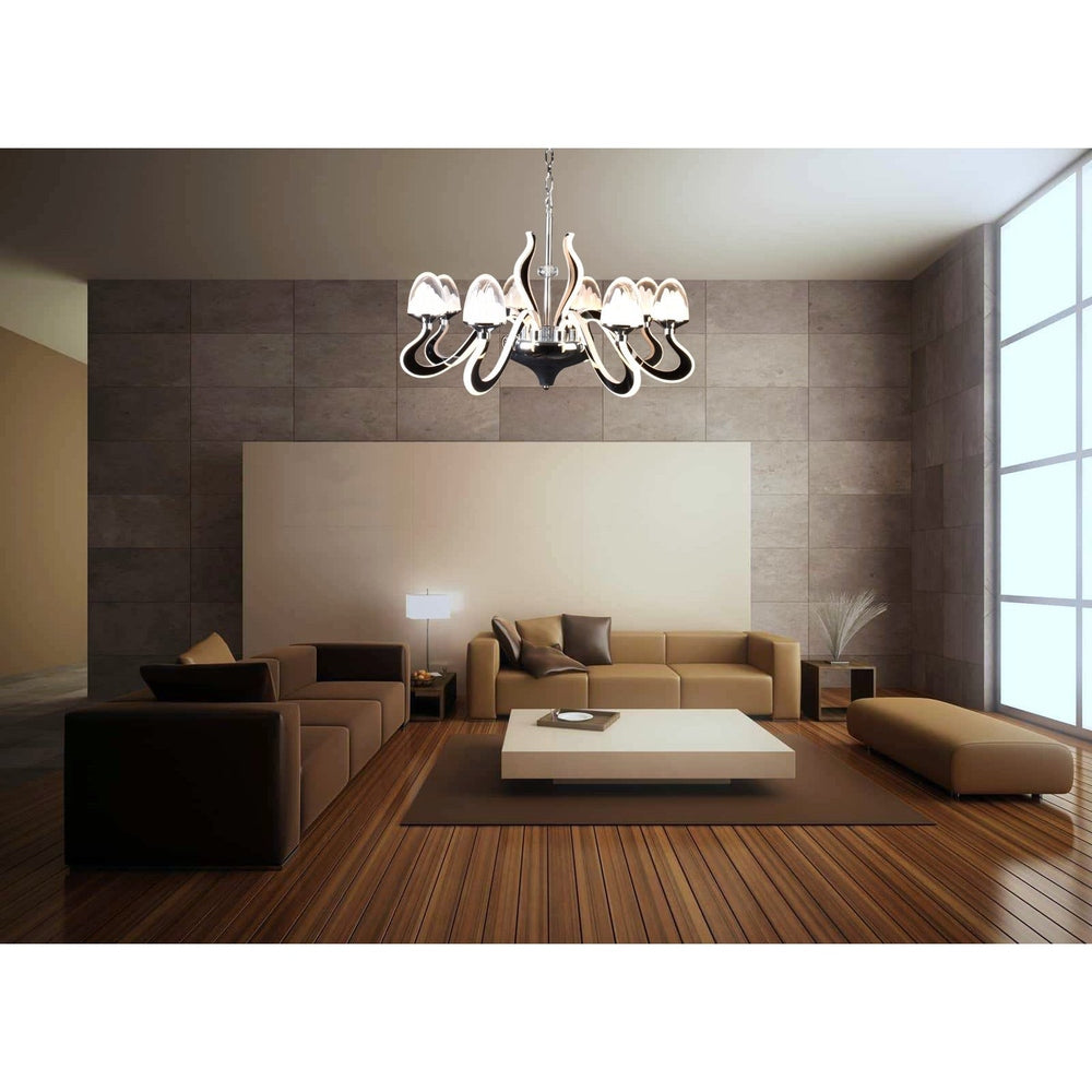 Silver LED Chandelier with Crystal Shades-Starry Night