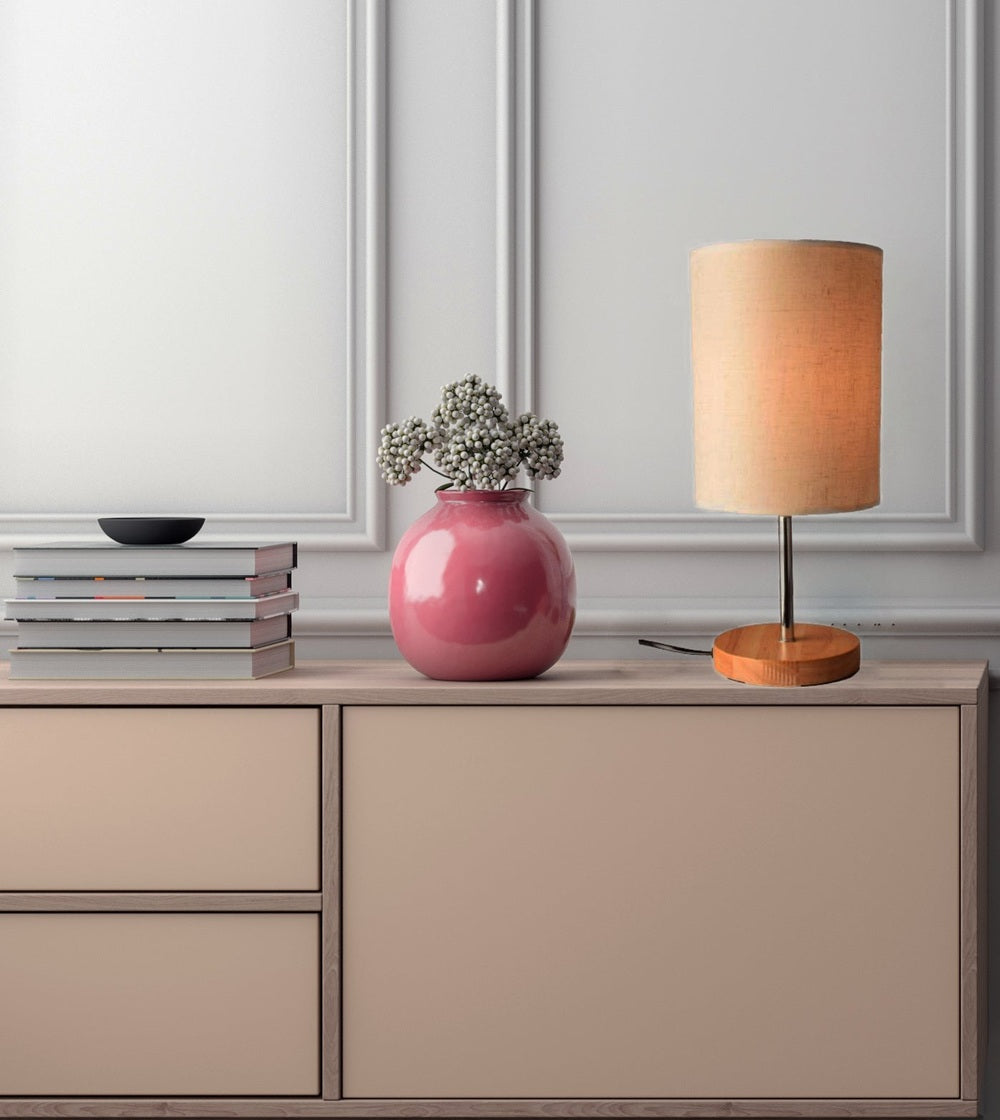 Circular Table Lamp Bedside Lamp with Shade