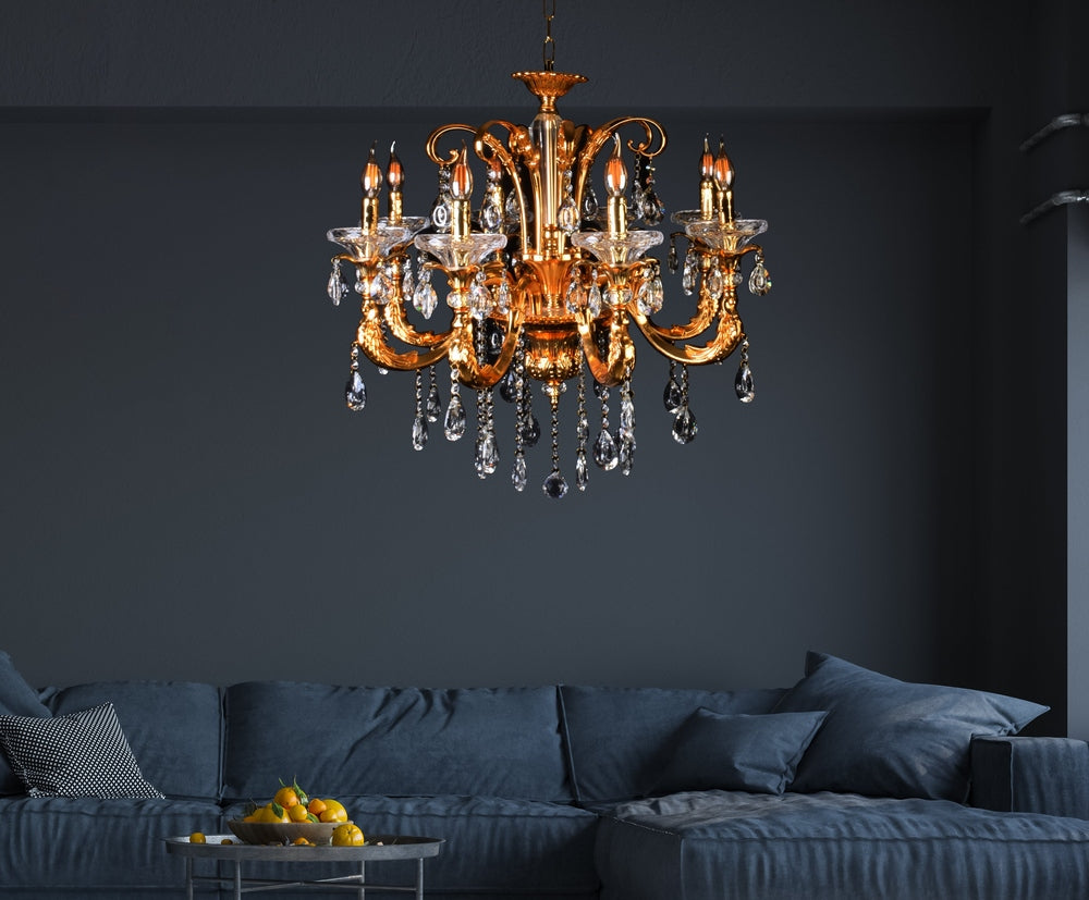 Gold Chandelier - 8 Lights