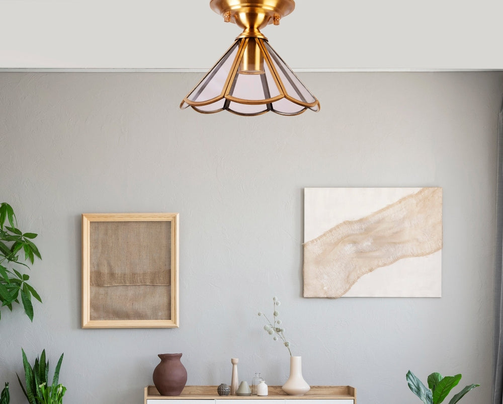 Copper Color American Style E27 Ceiling Light