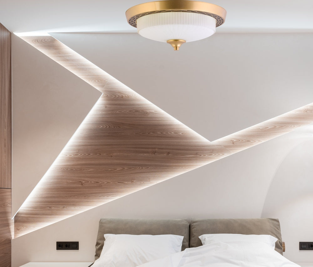 Aged Gold Ceiling Light, 15 inches