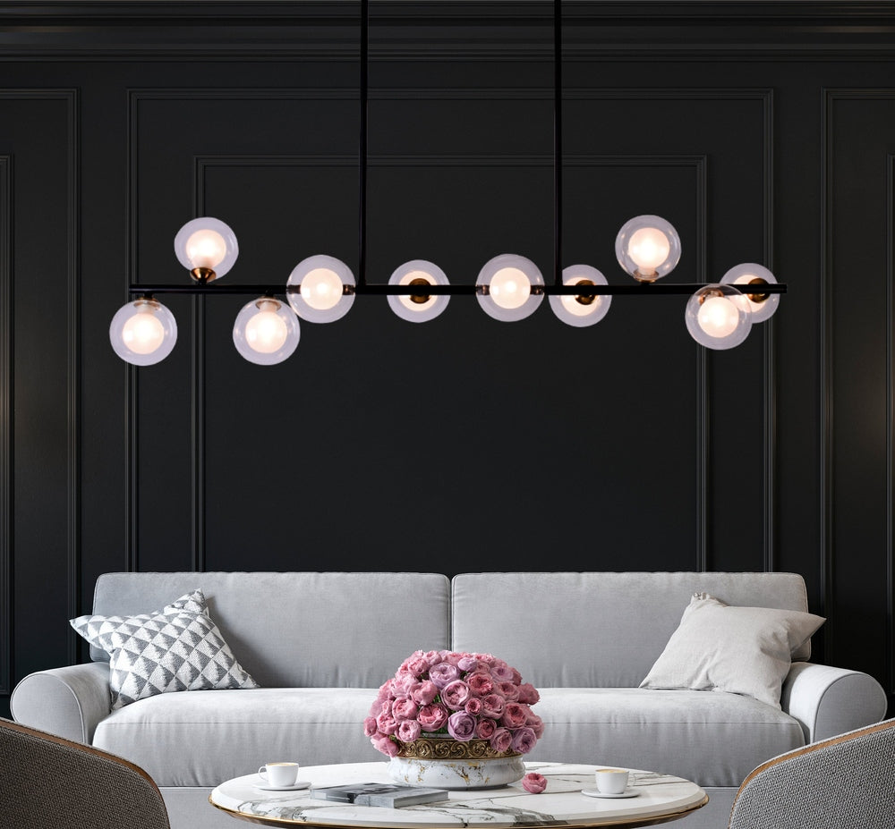 Parker Chandelier 10 Glass, Black