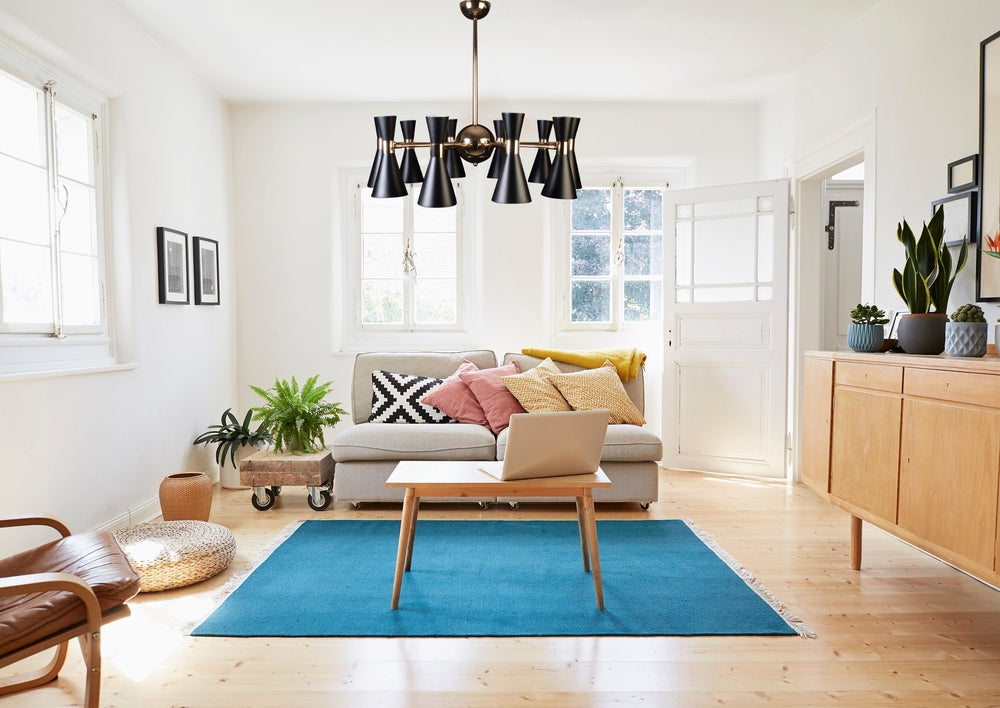 Urban Chandelier Black With Gold - 10 Lights